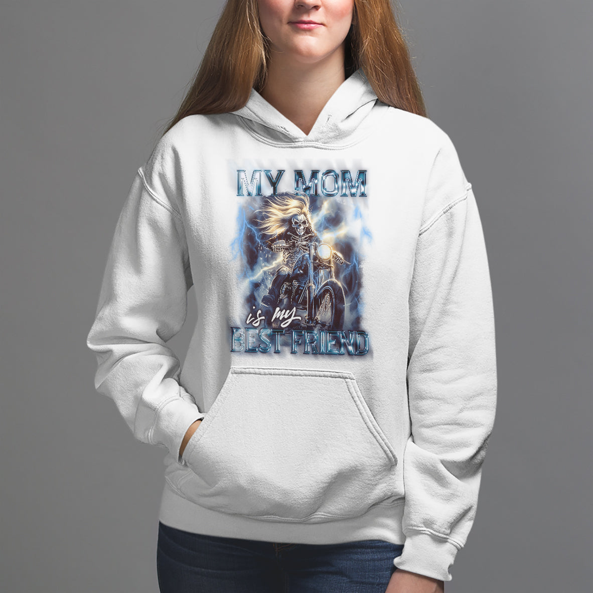 Mother's Day Hoodie My Mom Is My Best Friend Cool Mommy Motorcycle - Wonder Print Shop