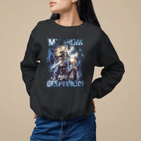 Mother's Day Sweatshirt My Mom Is My Best Friend Cool Mommy Motorcycle - Wonder Print Shop