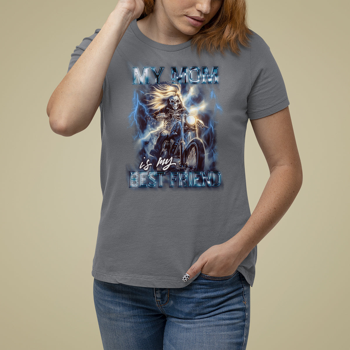 Mother's Day T Shirt For Women My Mom Is My Best Friend Cool Mommy Motorcycle - Wonder Print Shop