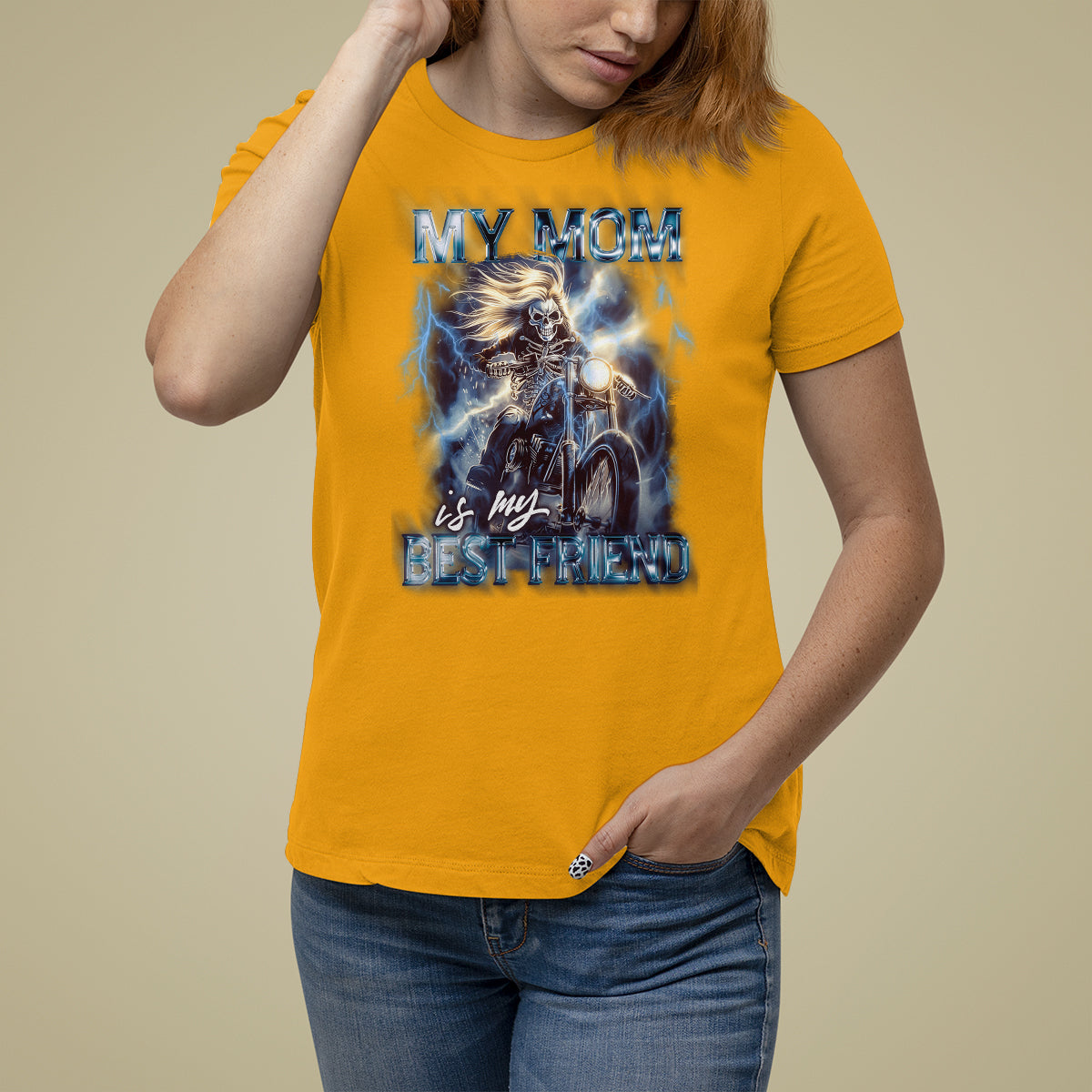 Mother's Day T Shirt For Women My Mom Is My Best Friend Cool Mommy Motorcycle - Wonder Print Shop