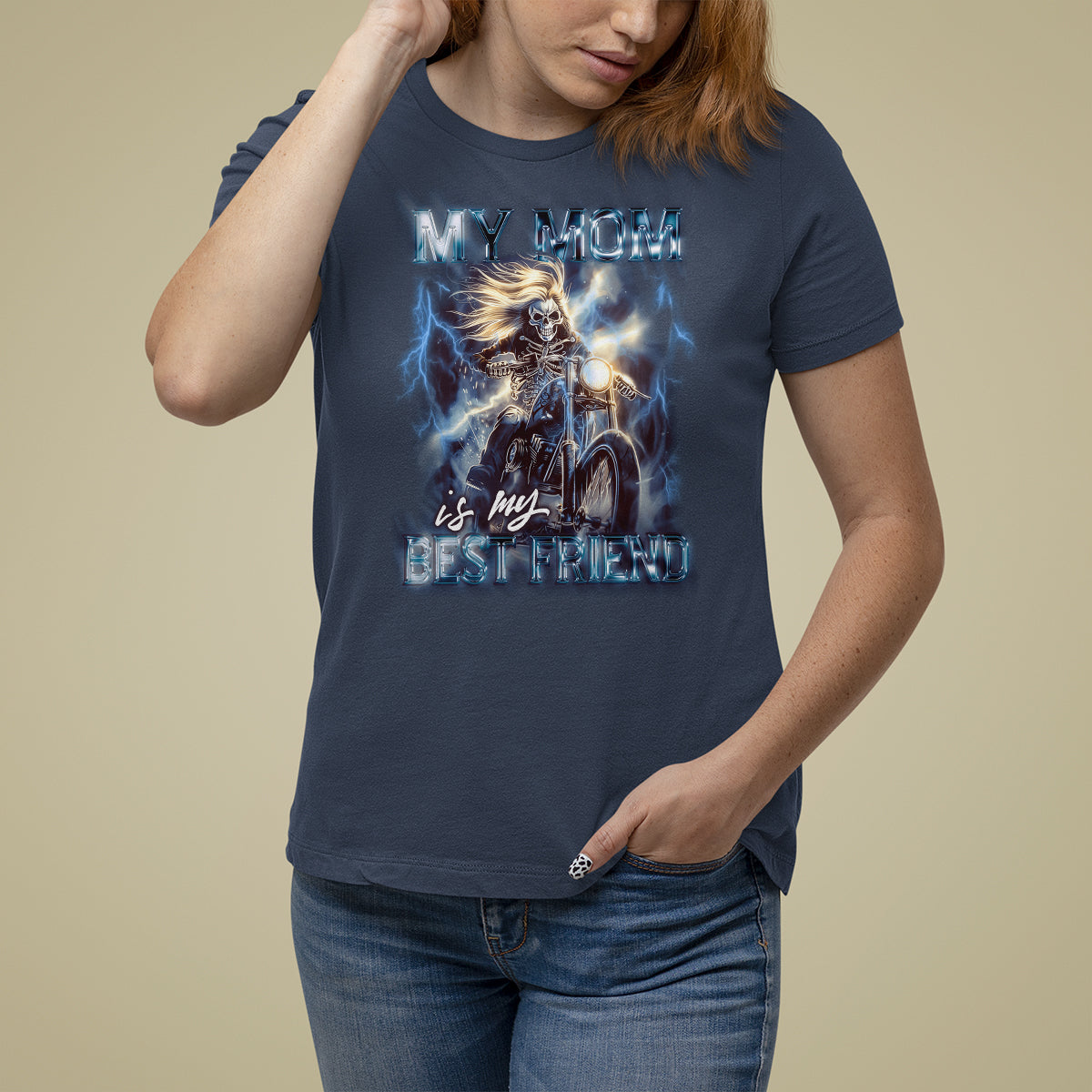 Mother's Day T Shirt For Women My Mom Is My Best Friend Cool Mommy Motorcycle - Wonder Print Shop