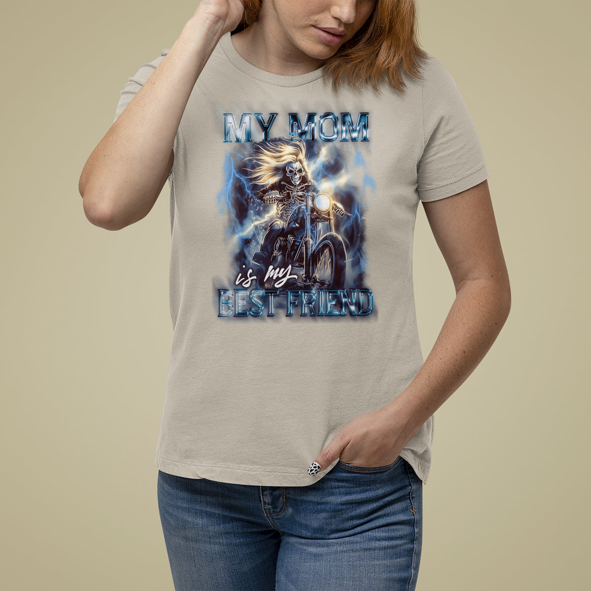 Mother's Day T Shirt For Women My Mom Is My Best Friend Cool Mommy Motorcycle - Wonder Print Shop