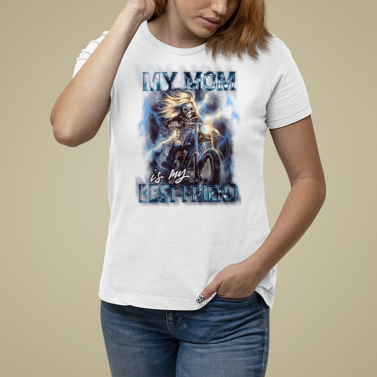 Mother's Day T Shirt For Women My Mom Is My Best Friend Cool Mommy Motorcycle - Wonder Print Shop