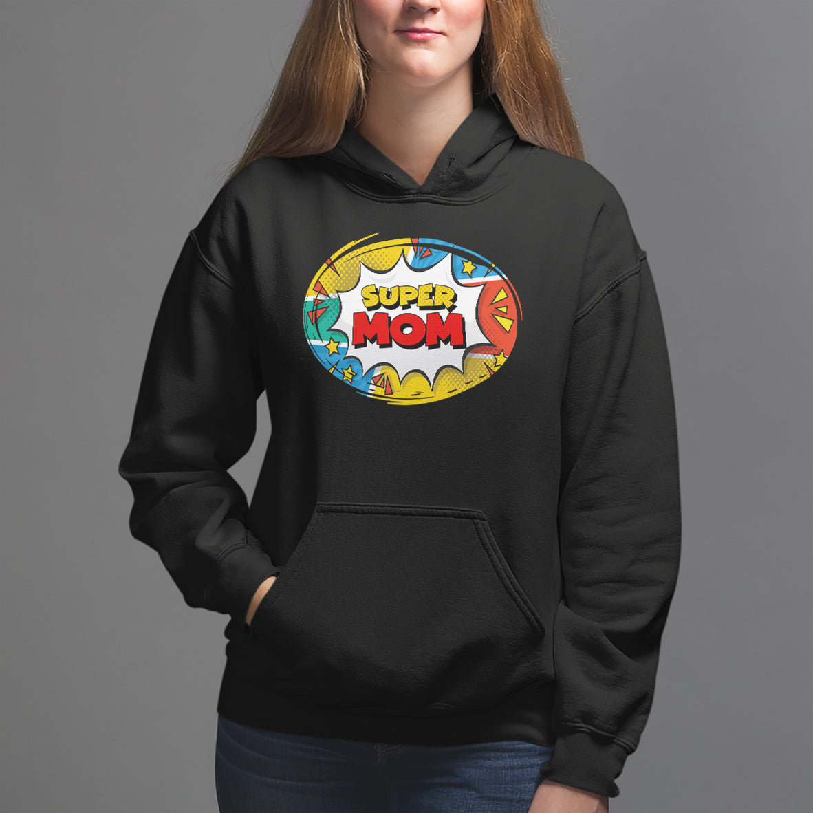 Mother's Day Super Mom Comic Hoodie - Wonder Print Shop