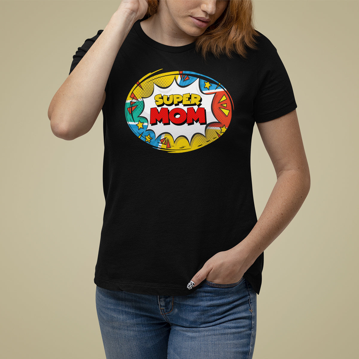 Mother's Day Super Mom Comic T Shirt For Women - Wonder Print Shop