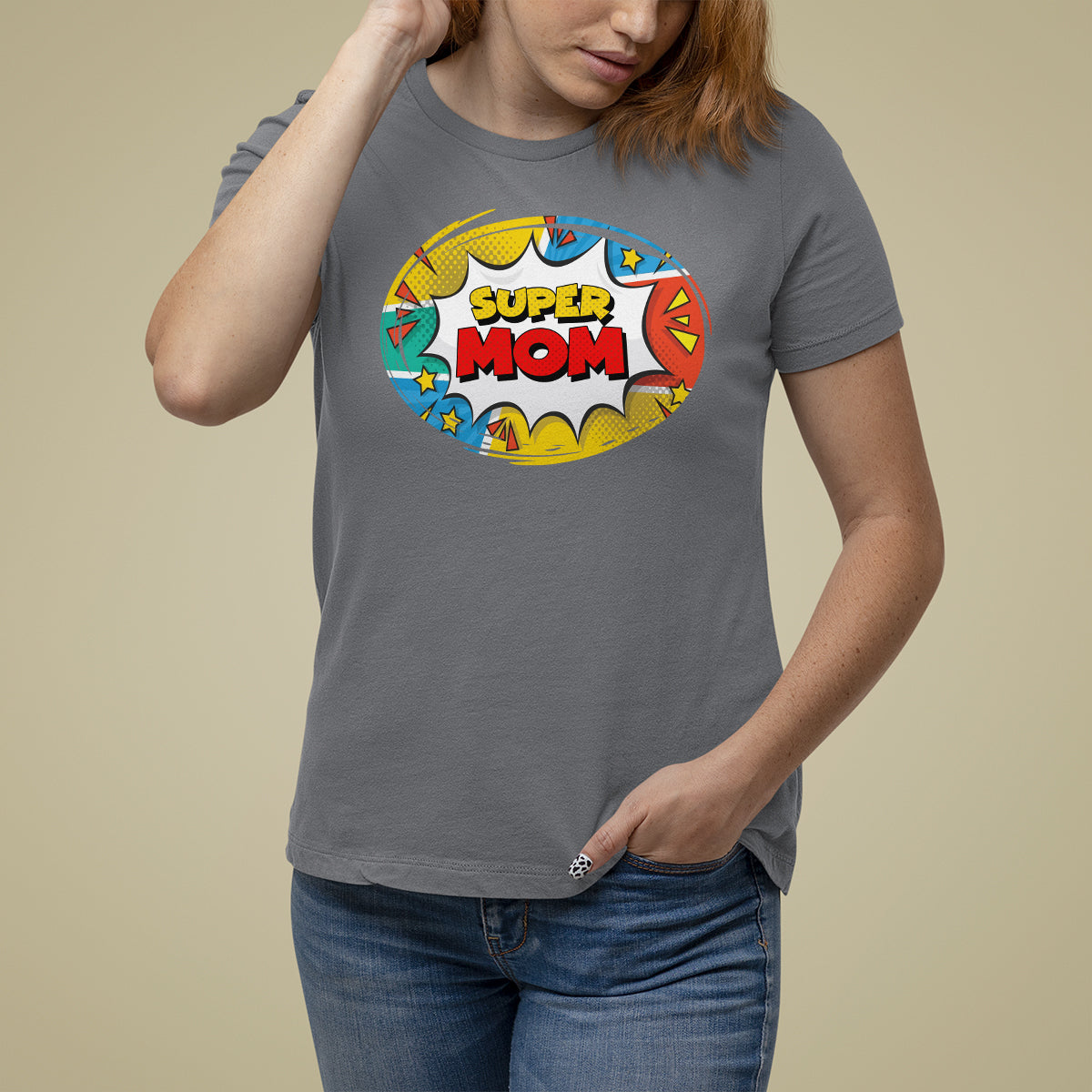 Mother's Day Super Mom Comic T Shirt For Women - Wonder Print Shop