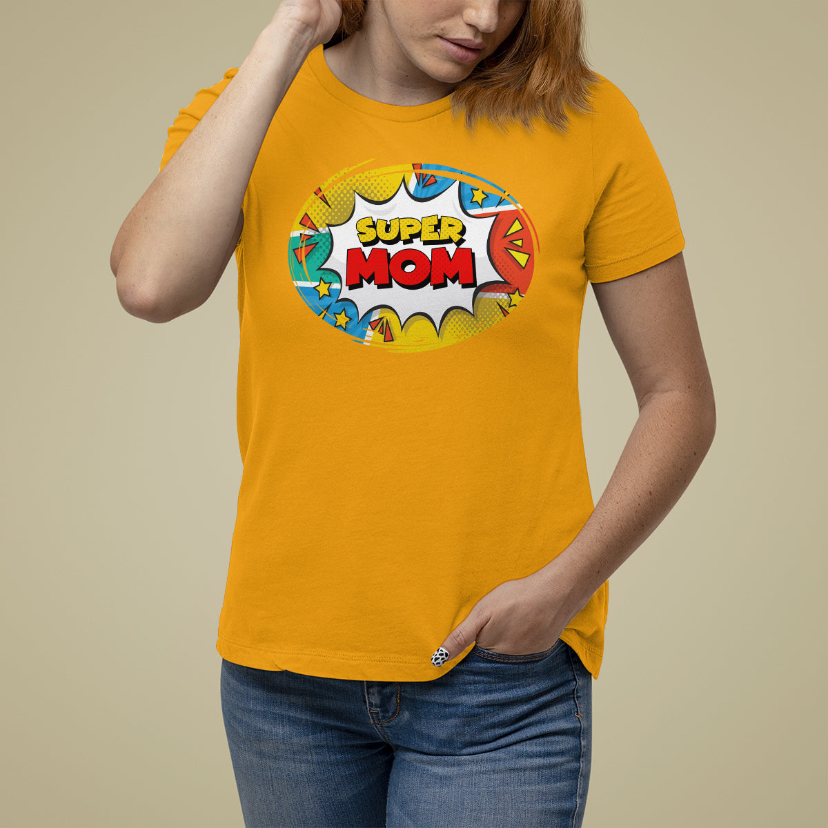 Mother's Day Super Mom Comic T Shirt For Women - Wonder Print Shop