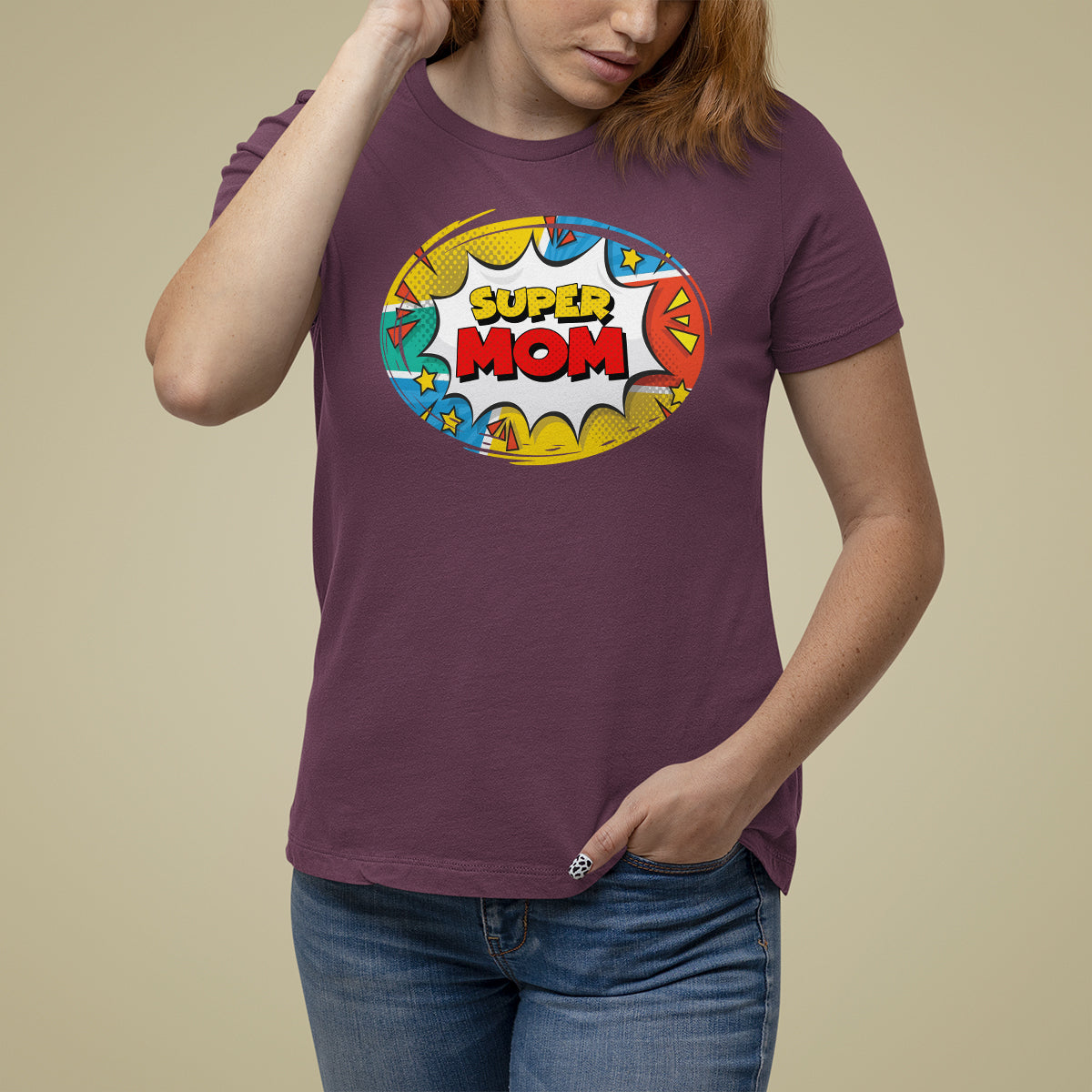 Mother's Day Super Mom Comic T Shirt For Women - Wonder Print Shop