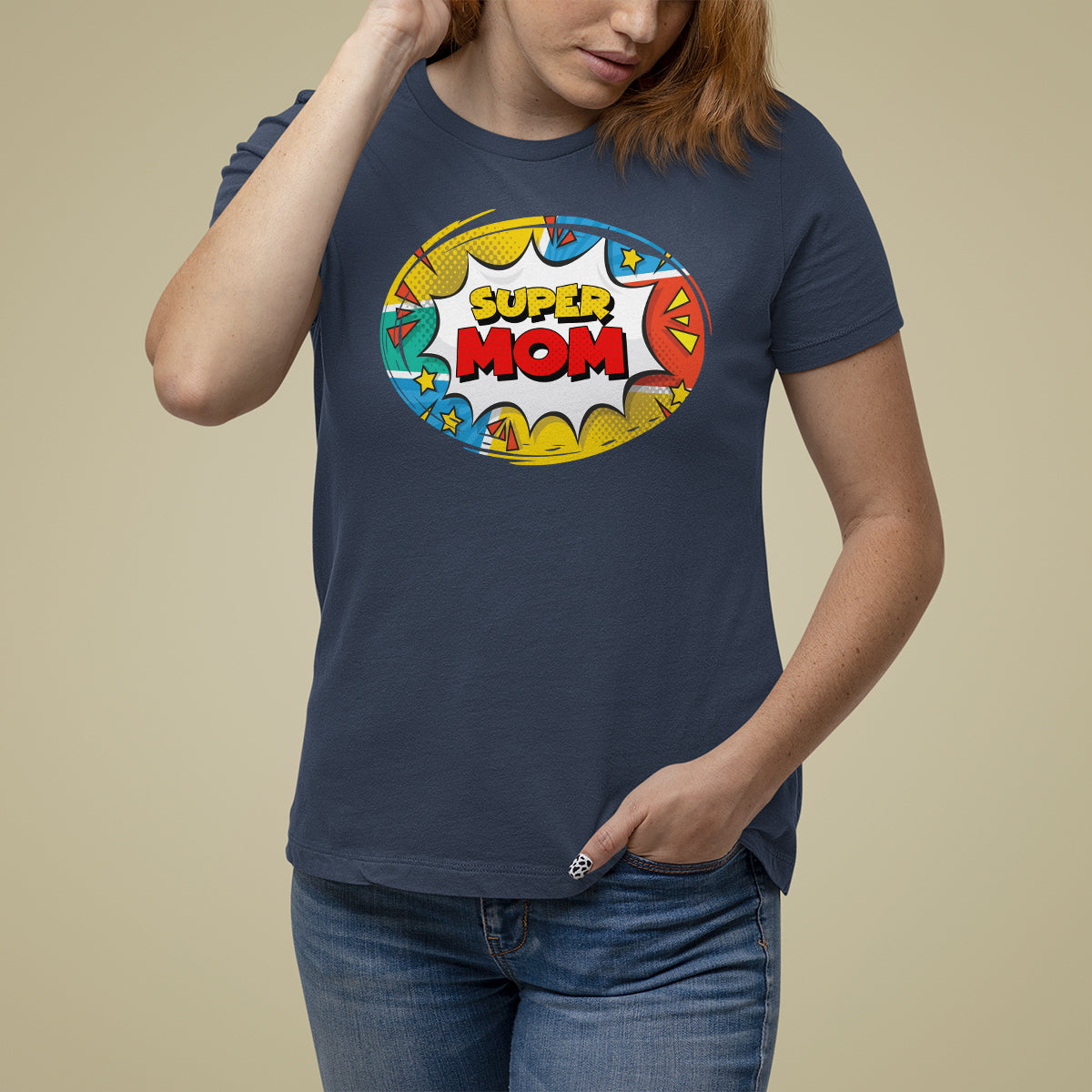Mother's Day Super Mom Comic T Shirt For Women - Wonder Print Shop