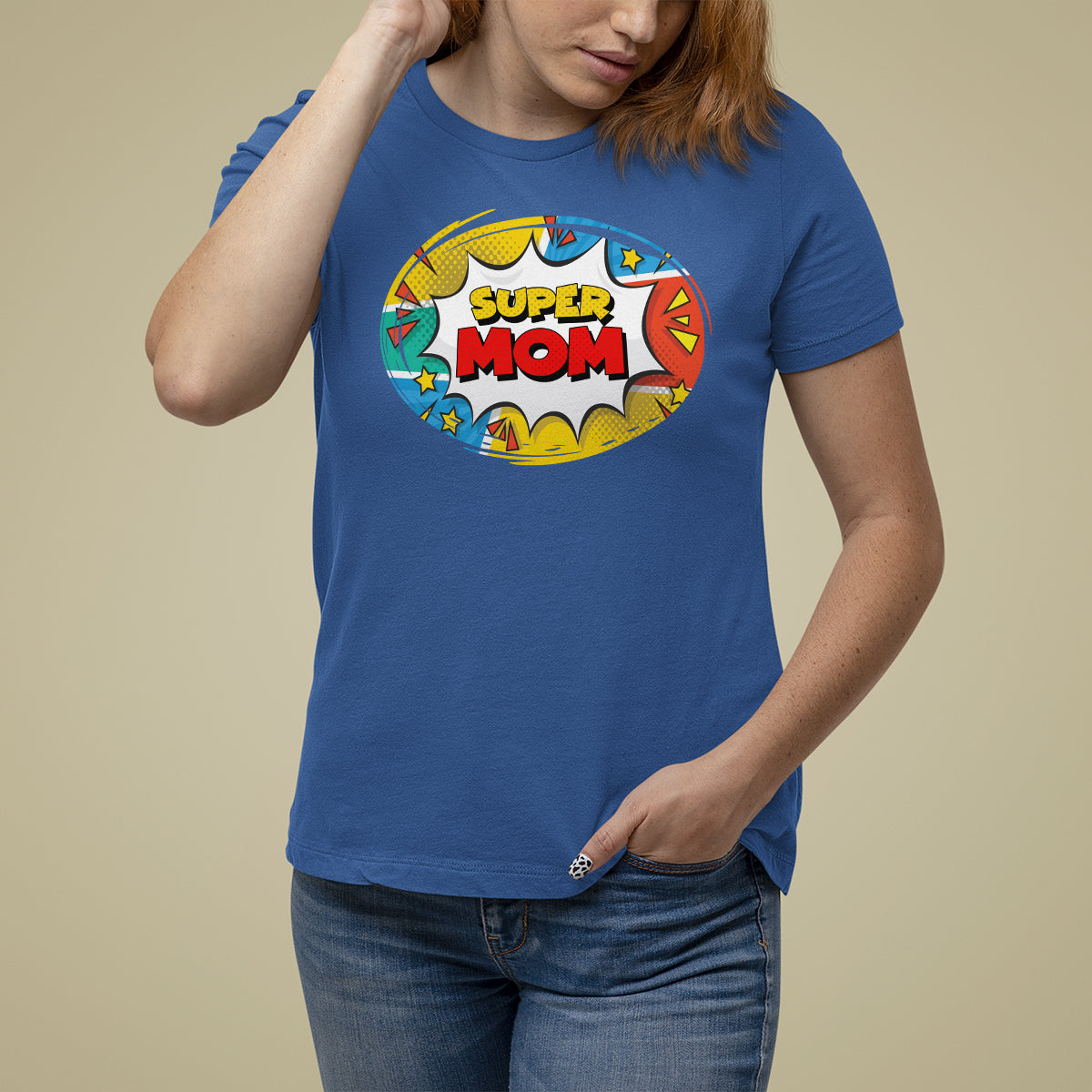 Mother's Day Super Mom Comic T Shirt For Women - Wonder Print Shop