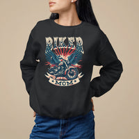 Mother's Day Sweatshirt Biker Mom Cool Mommy Motorcycle - Wonder Print Shop