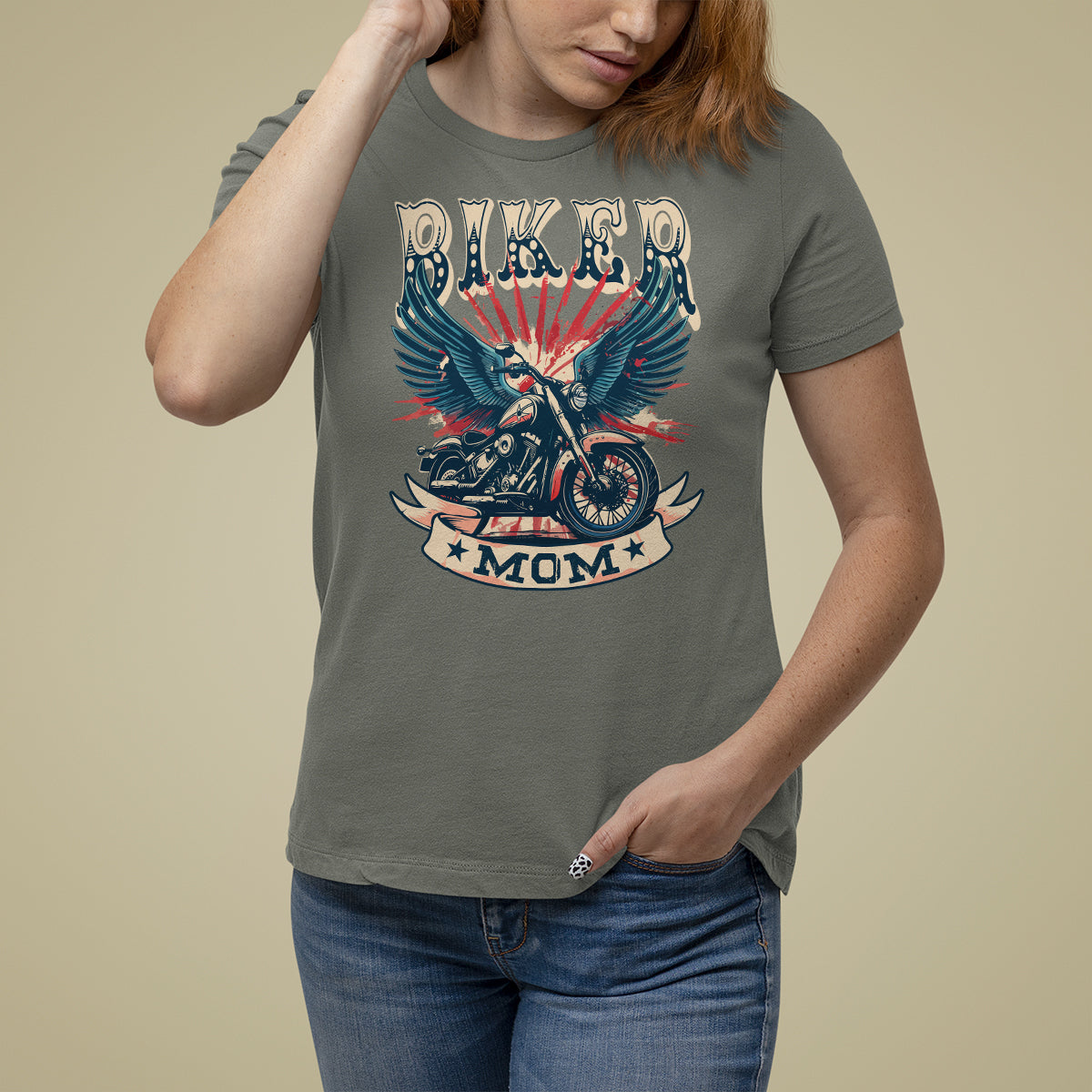 Mother's Day T Shirt For Women Biker Mom Cool Mommy Motorcycle - Wonder Print Shop