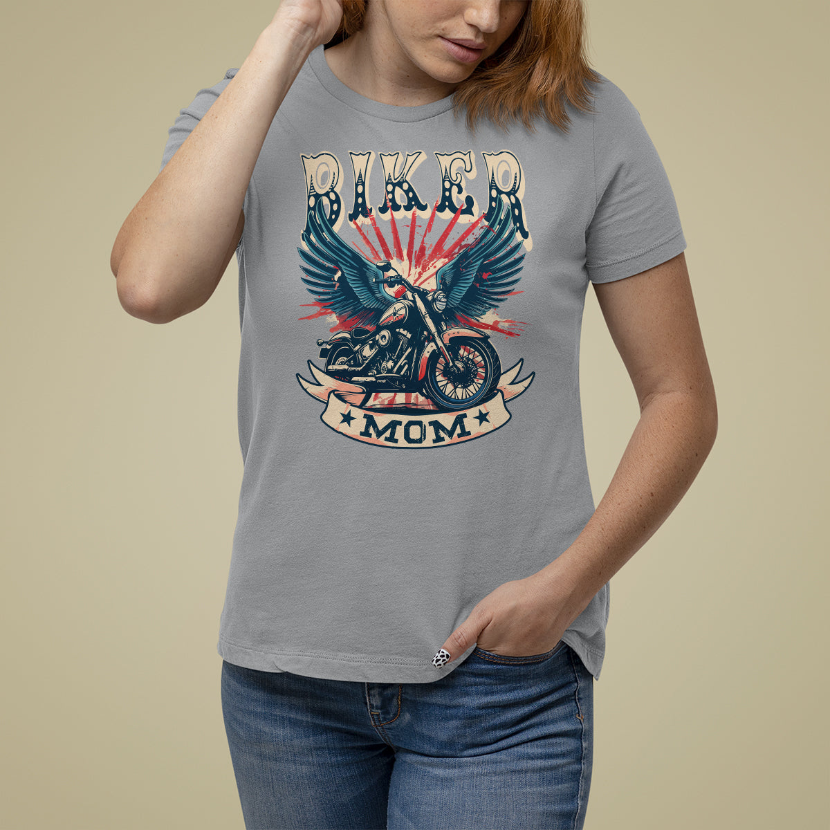 Mother's Day T Shirt For Women Biker Mom Cool Mommy Motorcycle - Wonder Print Shop