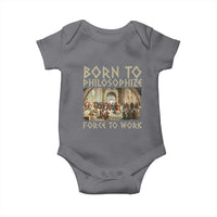 Funny Philosopher Baby Onesie Born To Philosophize Forced To Work Philosophy The School of Athens