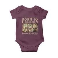 Funny Philosopher Baby Onesie Born To Philosophize Forced To Work Philosophy The School of Athens