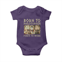 Funny Philosopher Baby Onesie Born To Philosophize Forced To Work Philosophy The School of Athens