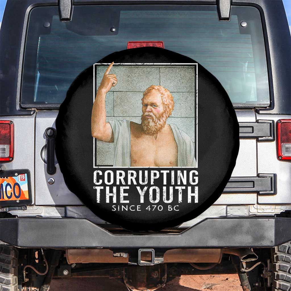 Funny Greek Philosophy Socrates Spare Tire Cover Corrupting The Youth Philosopher