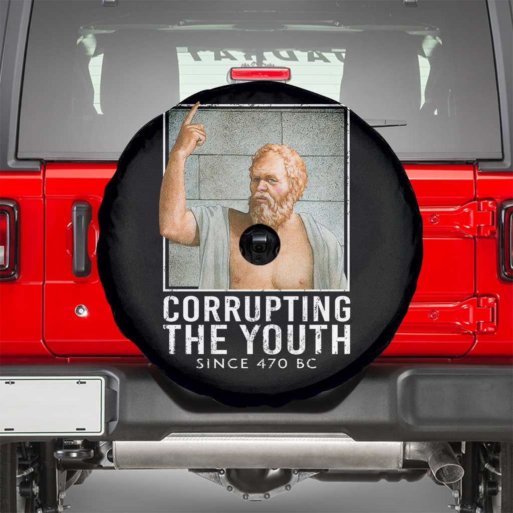 Funny Greek Philosophy Socrates Spare Tire Cover Corrupting The Youth Philosopher