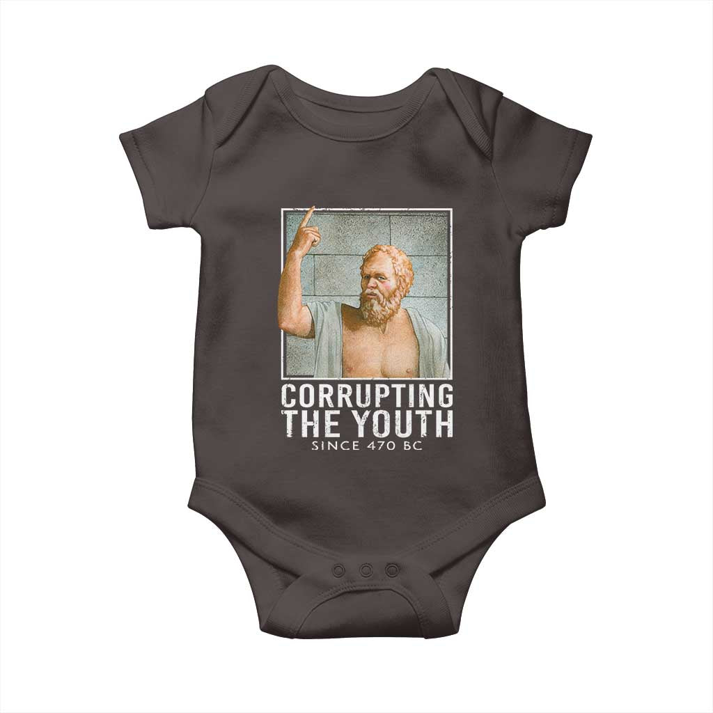 Funny Greek Philosophy Socrates Baby Onesie Corrupting The Youth Philosopher