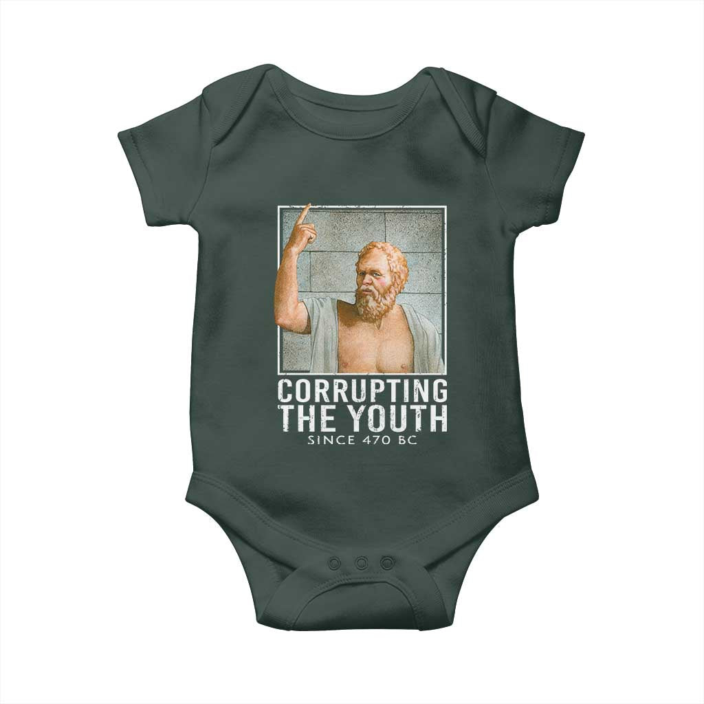 Funny Greek Philosophy Socrates Baby Onesie Corrupting The Youth Philosopher