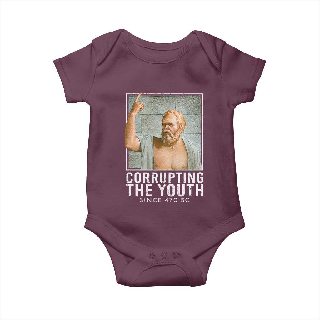 Funny Greek Philosophy Socrates Baby Onesie Corrupting The Youth Philosopher