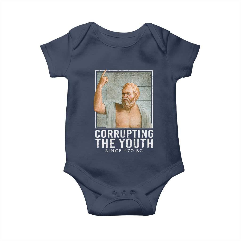 Funny Greek Philosophy Socrates Baby Onesie Corrupting The Youth Philosopher