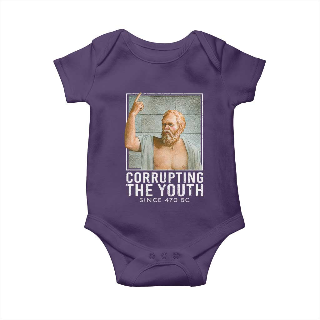 Funny Greek Philosophy Socrates Baby Onesie Corrupting The Youth Philosopher