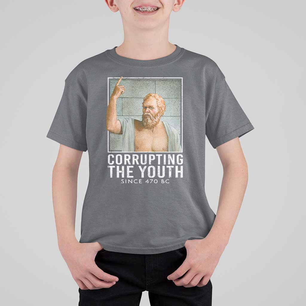 Funny Greek Philosophy Socrates T Shirt For Kid Corrupting The Youth Philosopher