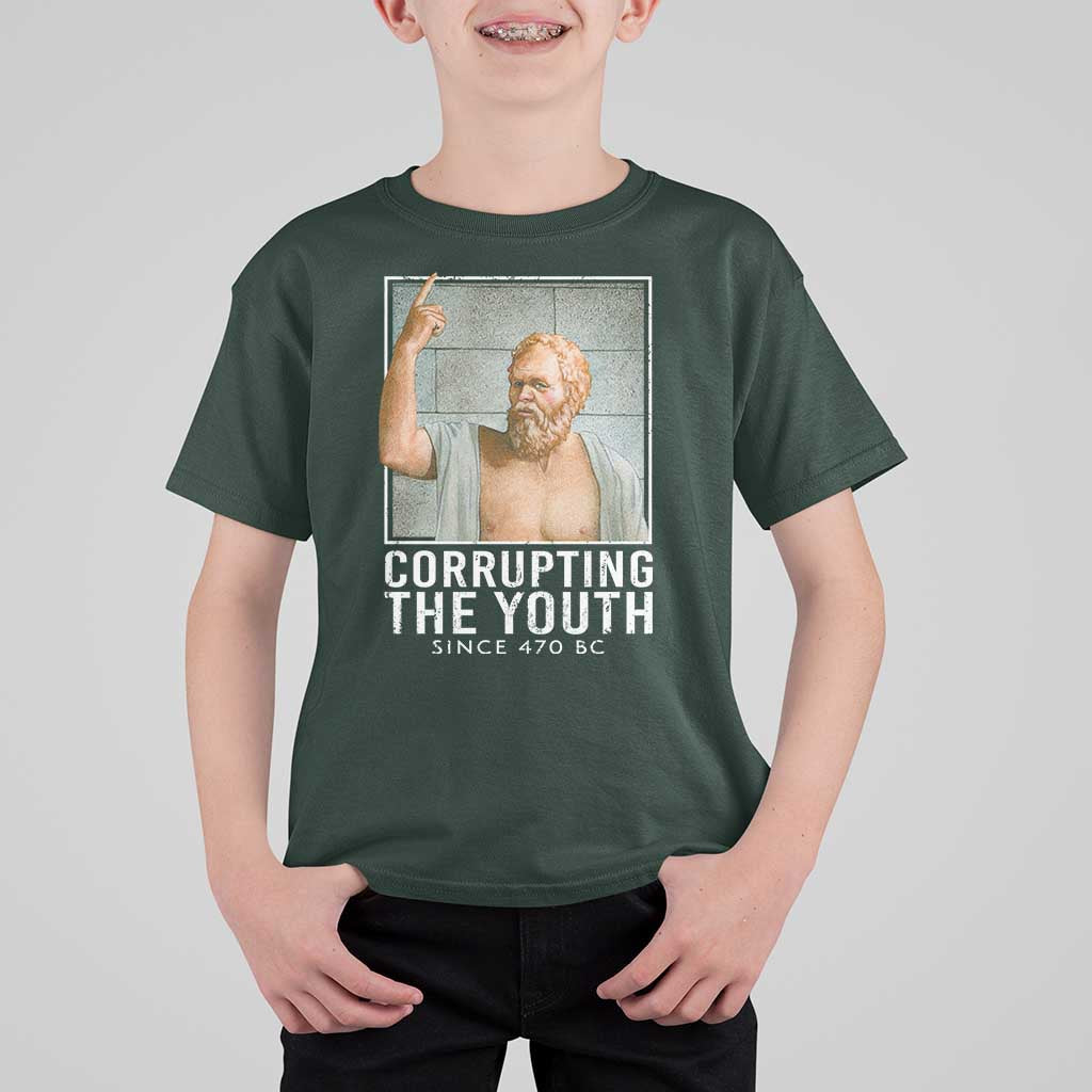 Funny Greek Philosophy Socrates T Shirt For Kid Corrupting The Youth Philosopher