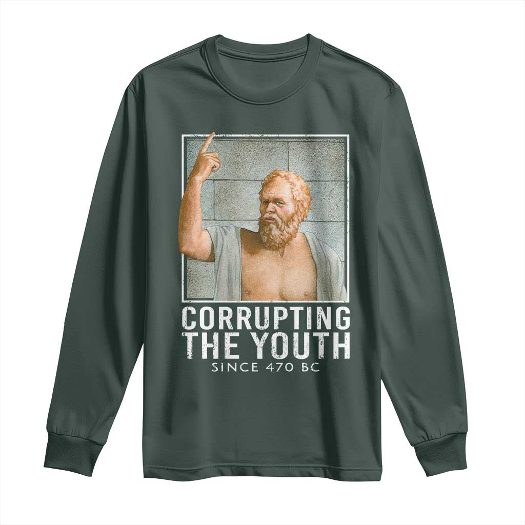 Funny Greek Philosophy Socrates Long Sleeve Shirt Corrupting The Youth Philosopher