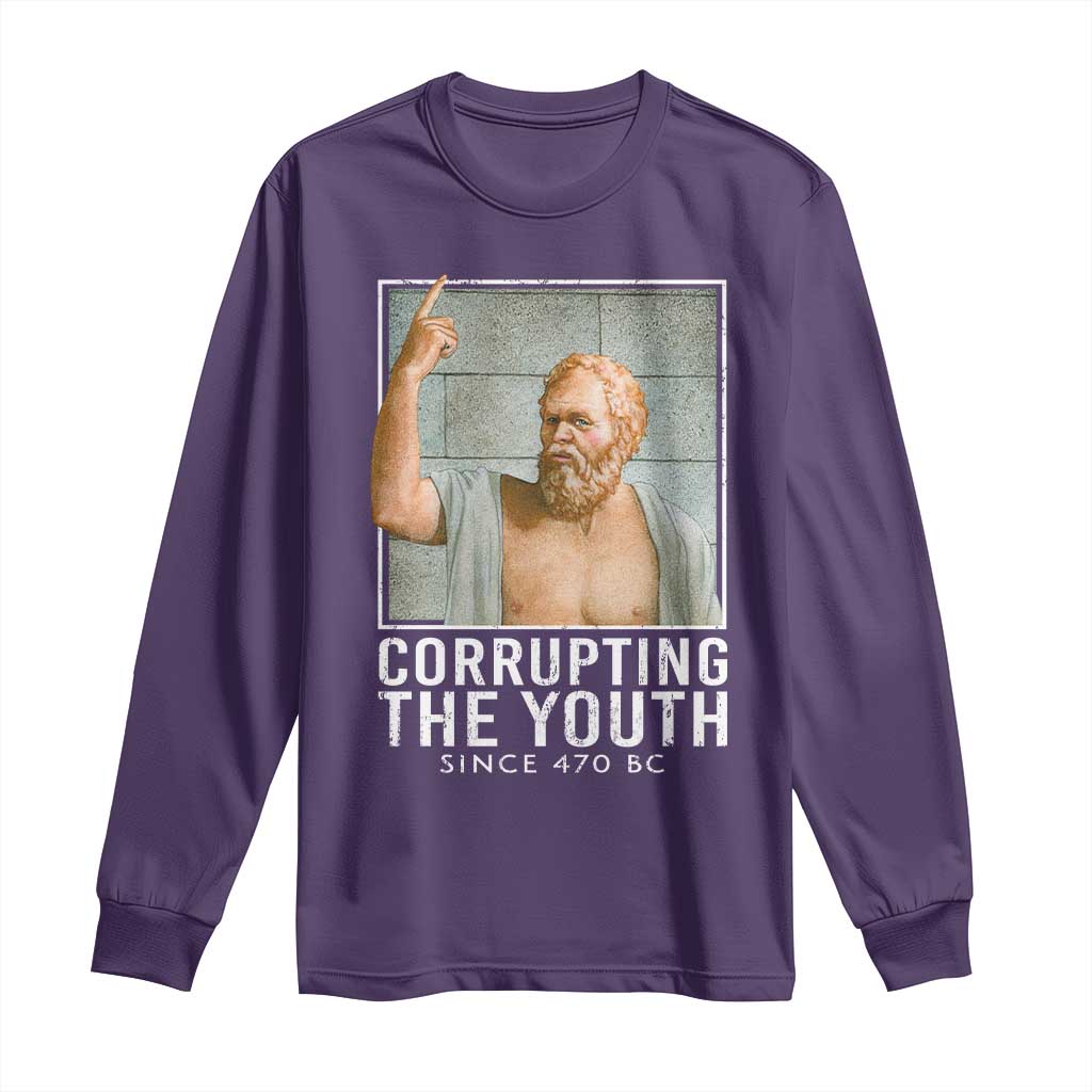 Funny Greek Philosophy Socrates Long Sleeve Shirt Corrupting The Youth Philosopher