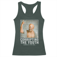 Funny Greek Philosophy Socrates Racerback Tank Top Corrupting The Youth Philosopher