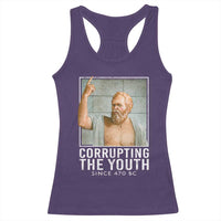 Funny Greek Philosophy Socrates Racerback Tank Top Corrupting The Youth Philosopher