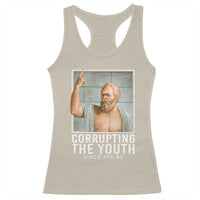 Funny Greek Philosophy Socrates Racerback Tank Top Corrupting The Youth Philosopher