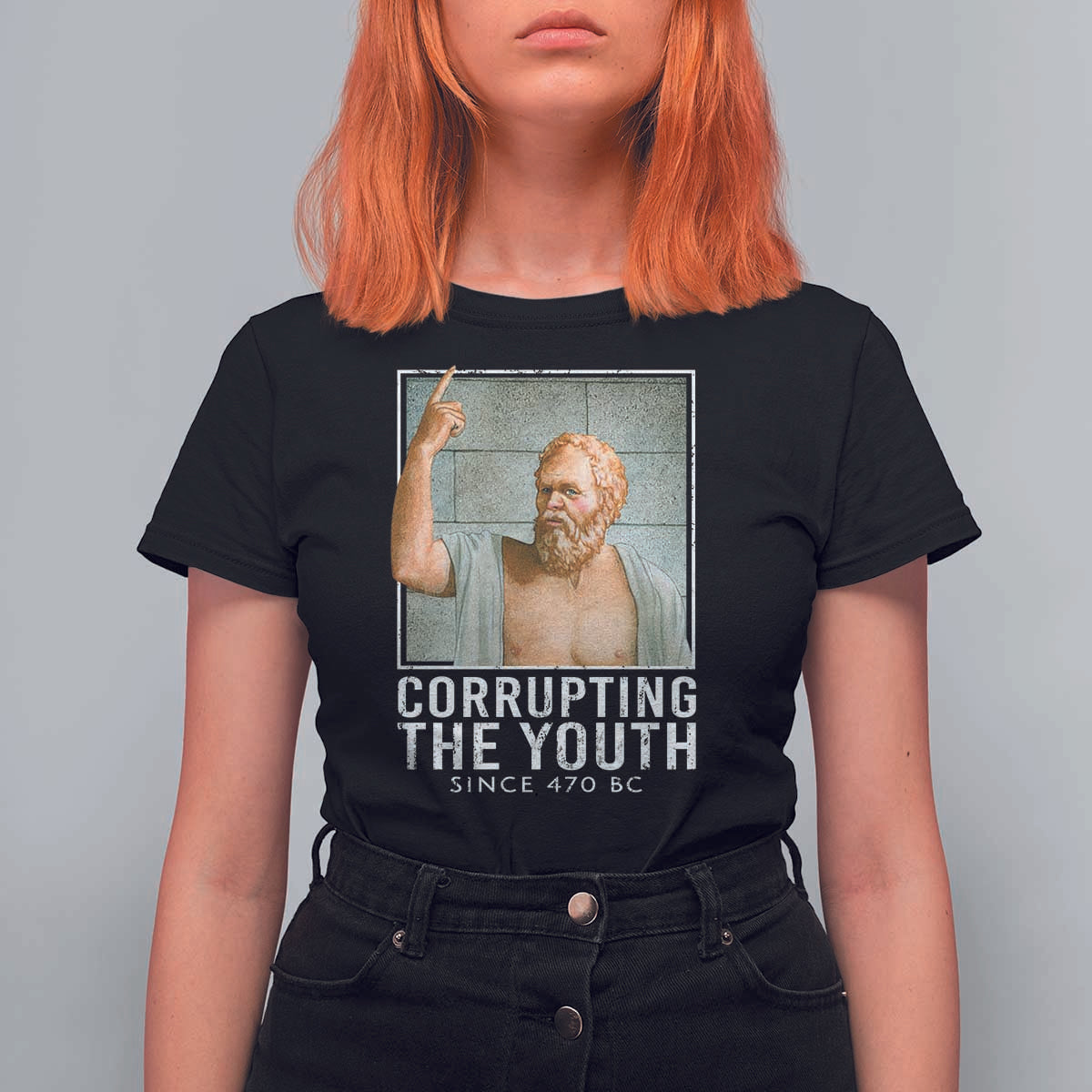 Funny Greek Philosophy Socrates T Shirt For Women Corrupting The Youth Philosopher