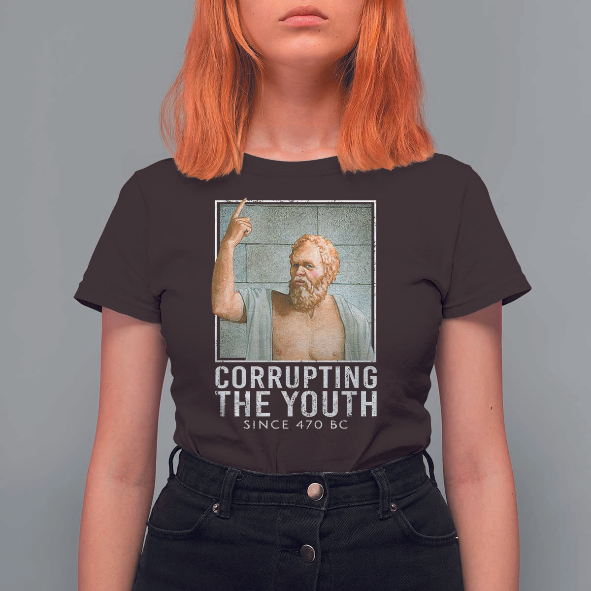 Funny Greek Philosophy Socrates T Shirt For Women Corrupting The Youth Philosopher