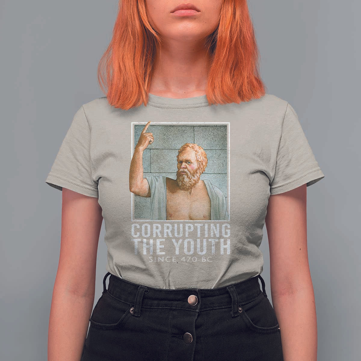 Funny Greek Philosophy Socrates T Shirt For Women Corrupting The Youth Philosopher