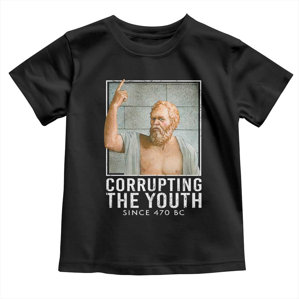 Funny Greek Philosophy Socrates Toddler T Shirt Corrupting The Youth Philosopher