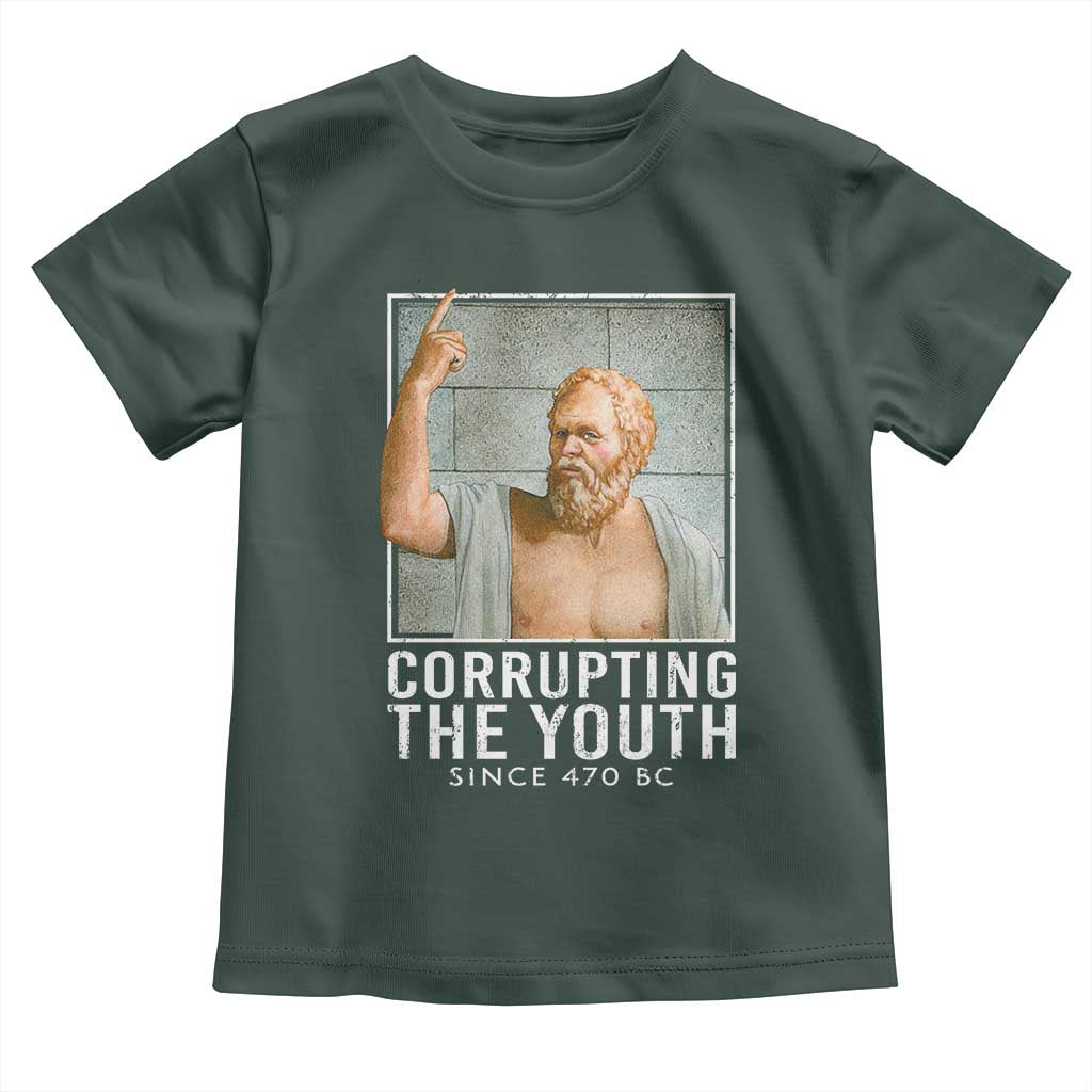 Funny Greek Philosophy Socrates Toddler T Shirt Corrupting The Youth Philosopher