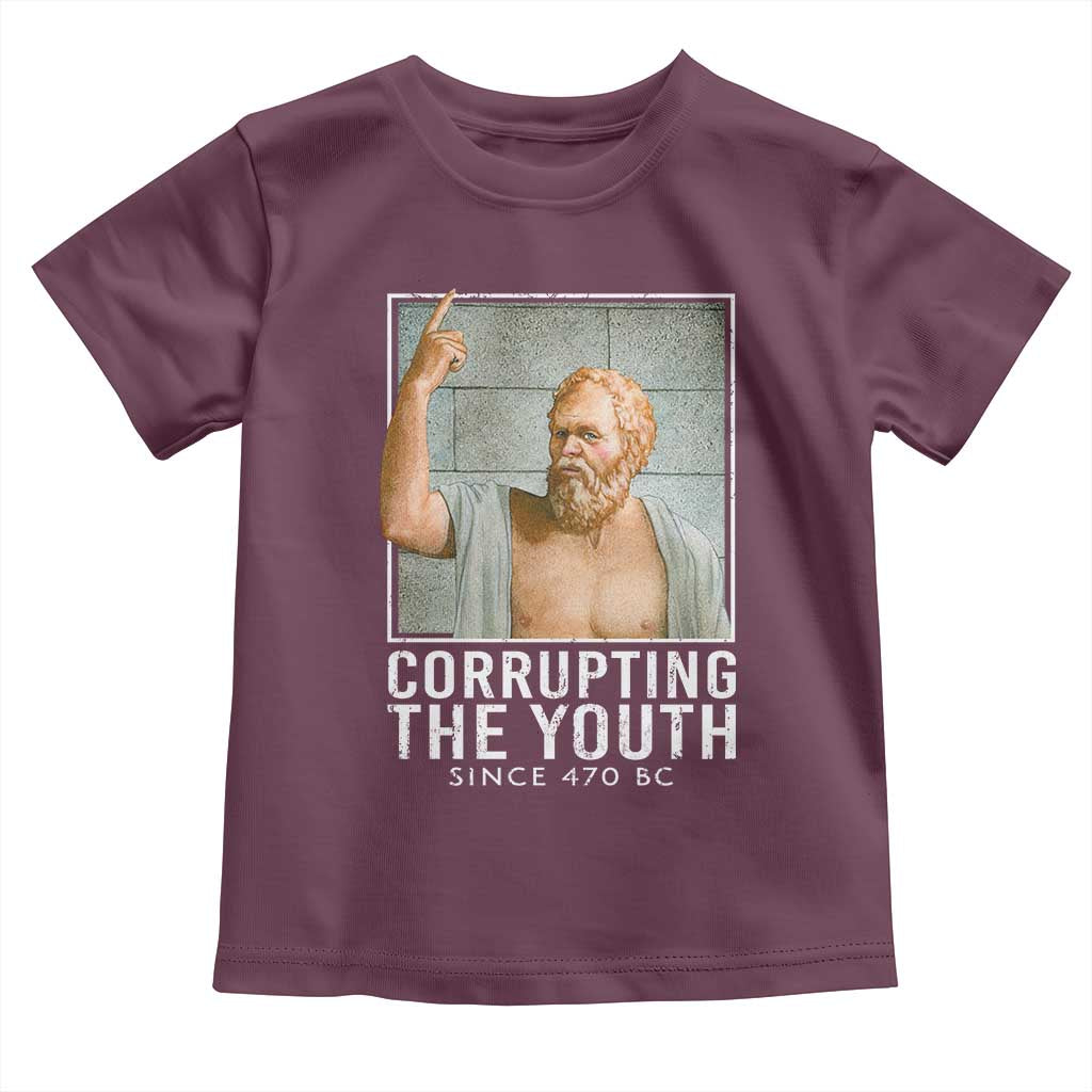 Funny Greek Philosophy Socrates Toddler T Shirt Corrupting The Youth Philosopher
