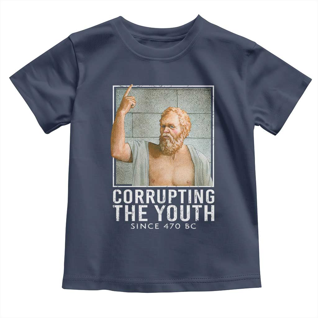 Funny Greek Philosophy Socrates Toddler T Shirt Corrupting The Youth Philosopher