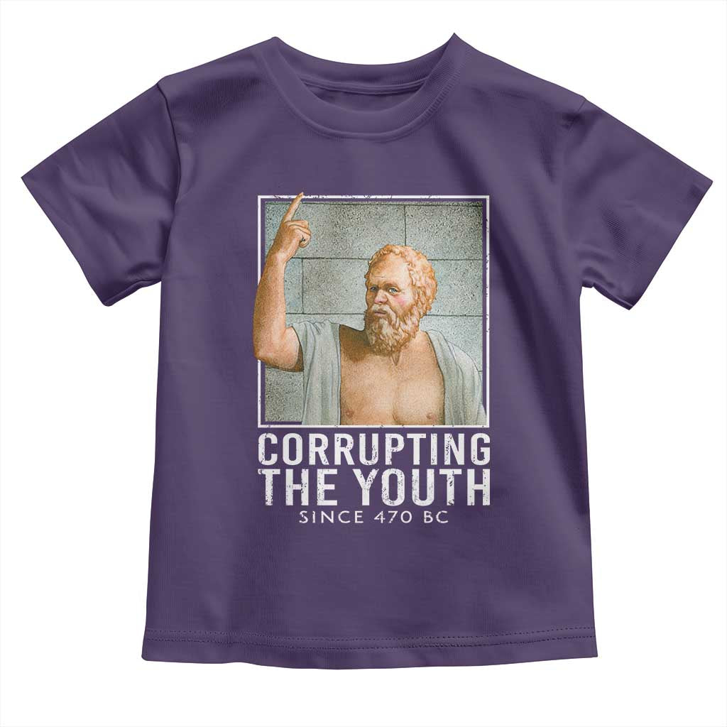 Funny Greek Philosophy Socrates Toddler T Shirt Corrupting The Youth Philosopher