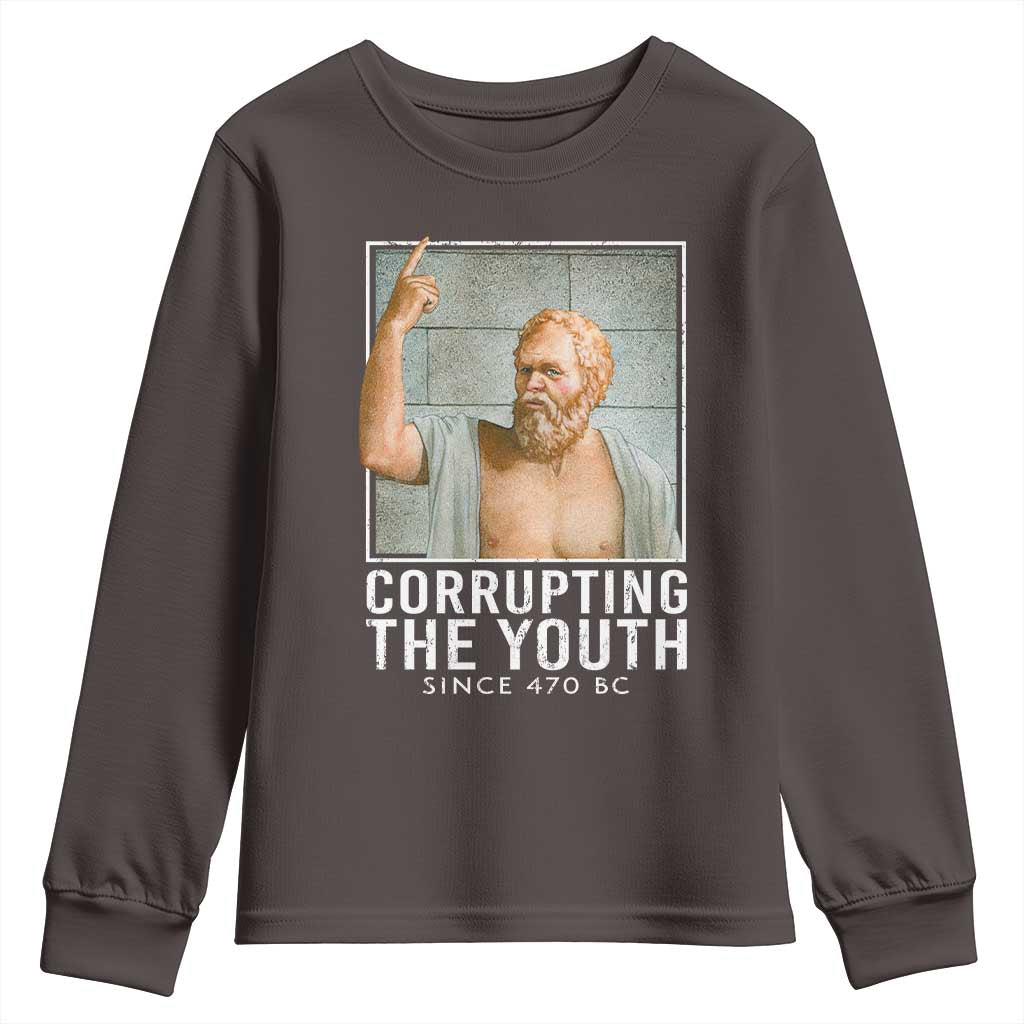 Funny Greek Philosophy Socrates Youth Sweatshirt Corrupting The Youth Philosopher