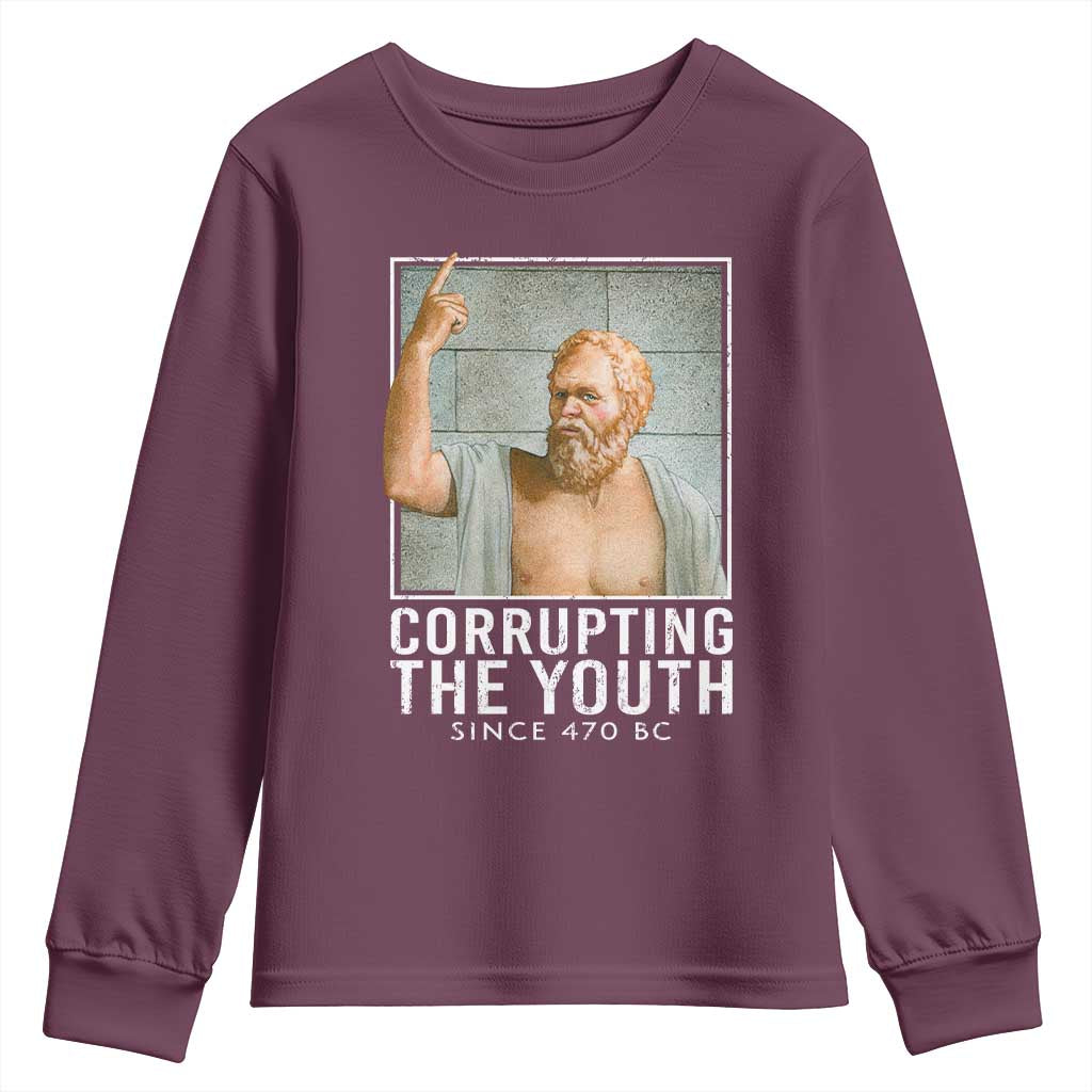 Funny Greek Philosophy Socrates Youth Sweatshirt Corrupting The Youth Philosopher