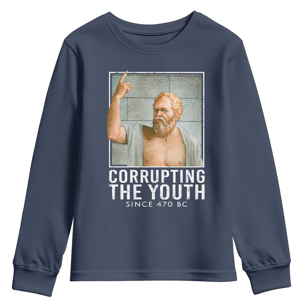 Funny Greek Philosophy Socrates Youth Sweatshirt Corrupting The Youth Philosopher