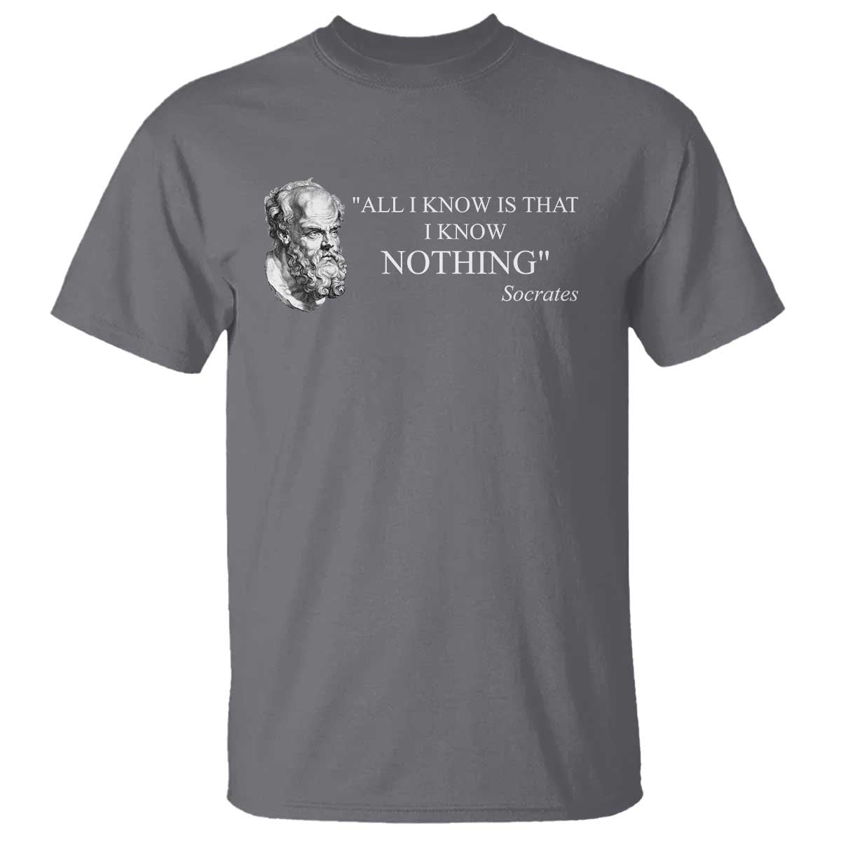 Greek Philosophy Socrates T Shirt All I Know Is That I Know Nothing