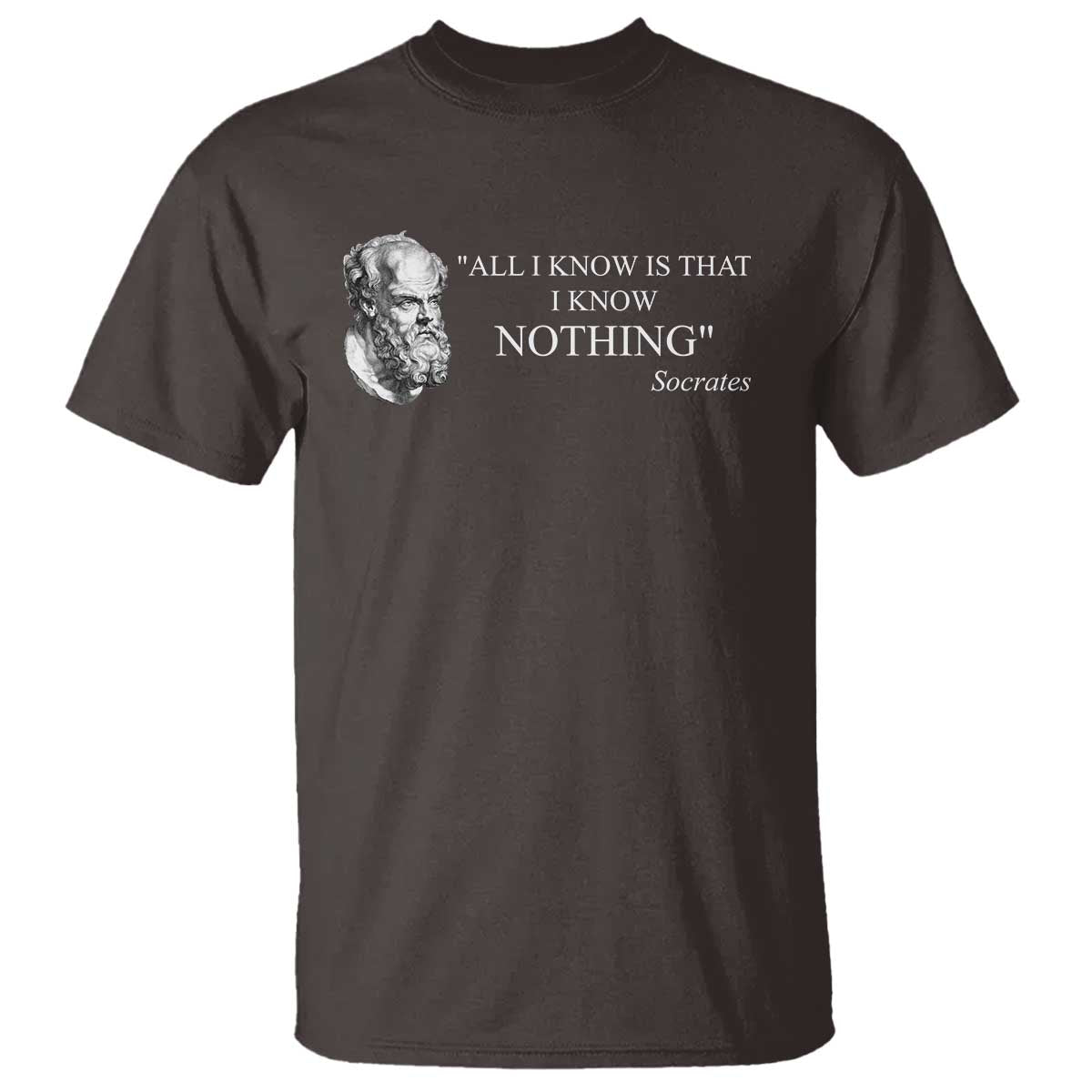 Greek Philosophy Socrates T Shirt All I Know Is That I Know Nothing
