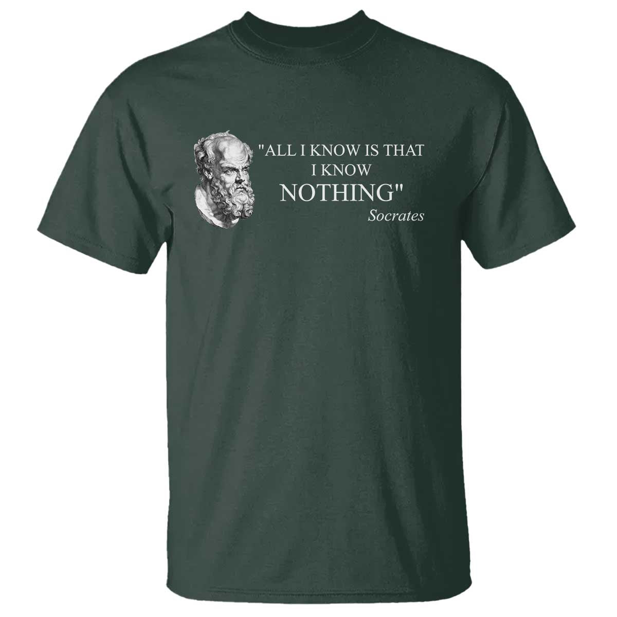 Greek Philosophy Socrates T Shirt All I Know Is That I Know Nothing