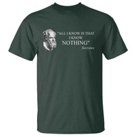 Greek Philosophy Socrates T Shirt All I Know Is That I Know Nothing