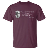 Greek Philosophy Socrates T Shirt All I Know Is That I Know Nothing